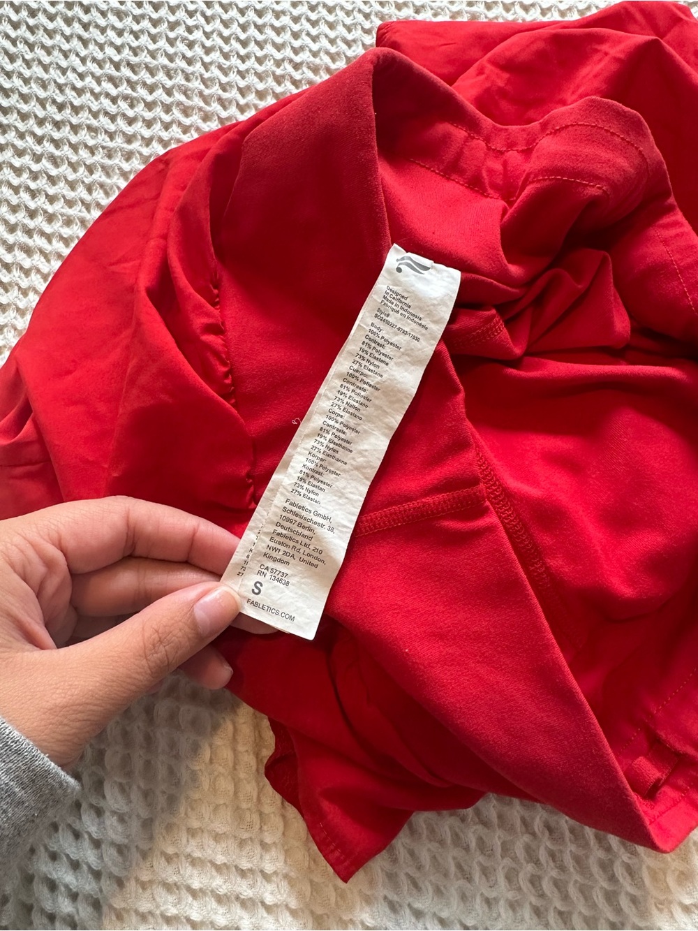 Red Racerback Crop Tank & Running Shorts Set | Fabletics - Picture 8 of 8